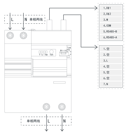 TY-610-2P智慧空開(kāi)產(chǎn)品接線示意圖